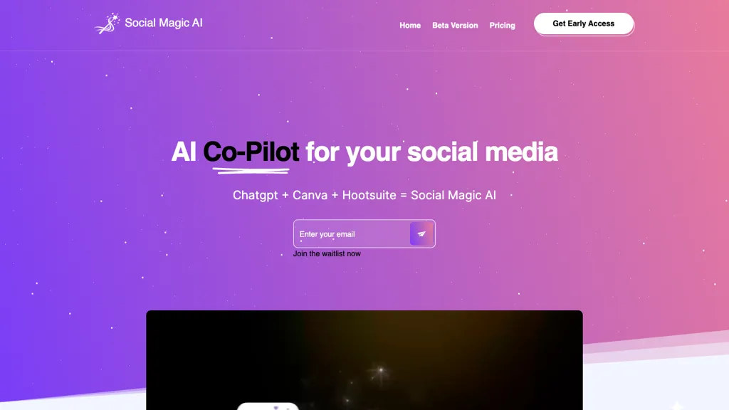 Social Magic AI website