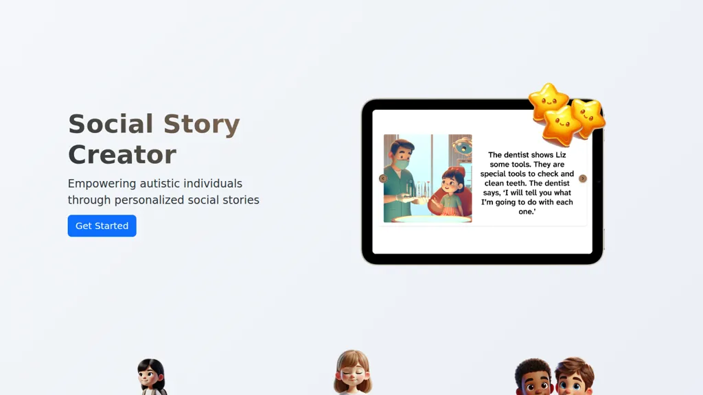 Social Story Creator AI tool screenshot