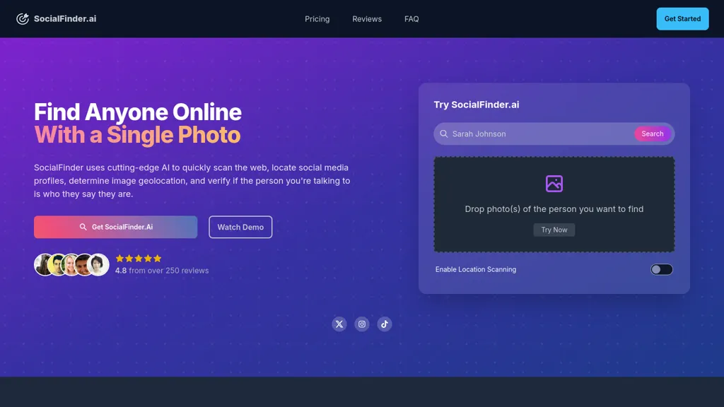 Socialfinder.ai website