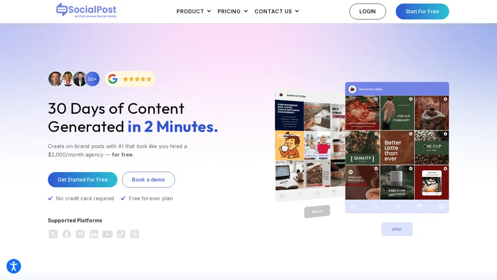 SocialPost.ai AI tool screenshot
