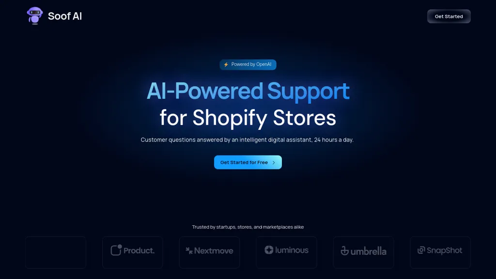 Soof AI website