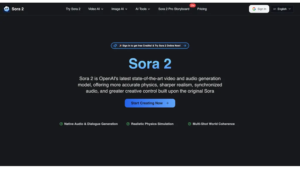 Sora 2.Video AI tool screenshot
