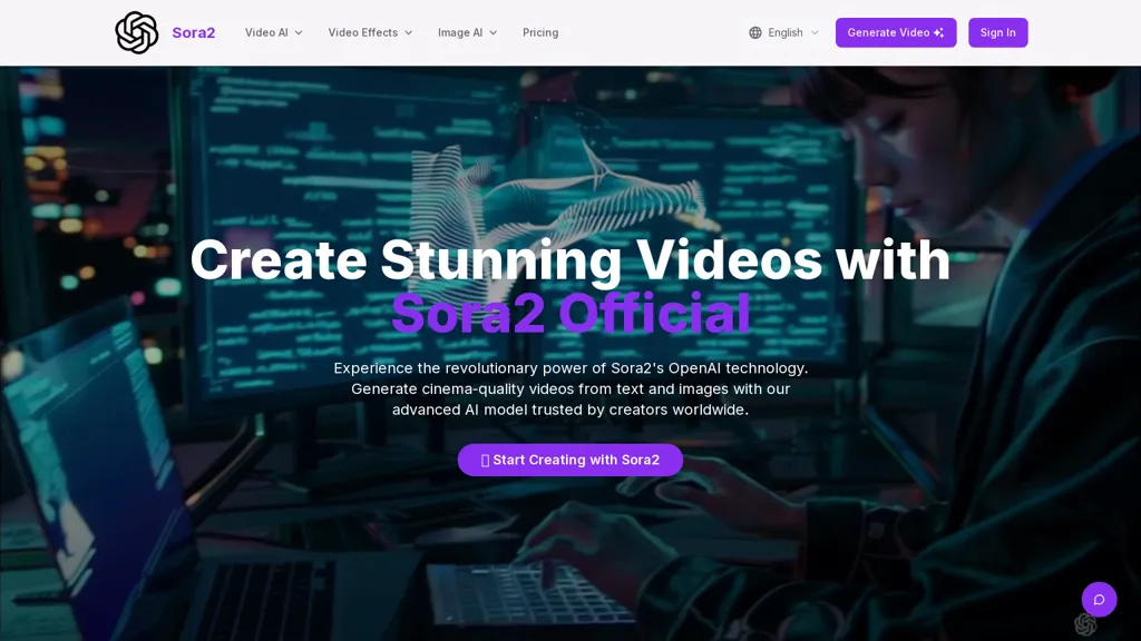 Sora2web AI tool screenshot