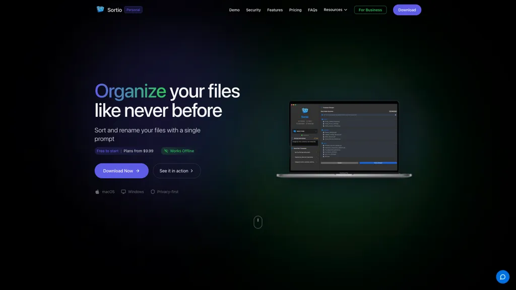 Sortio AI tool screenshot