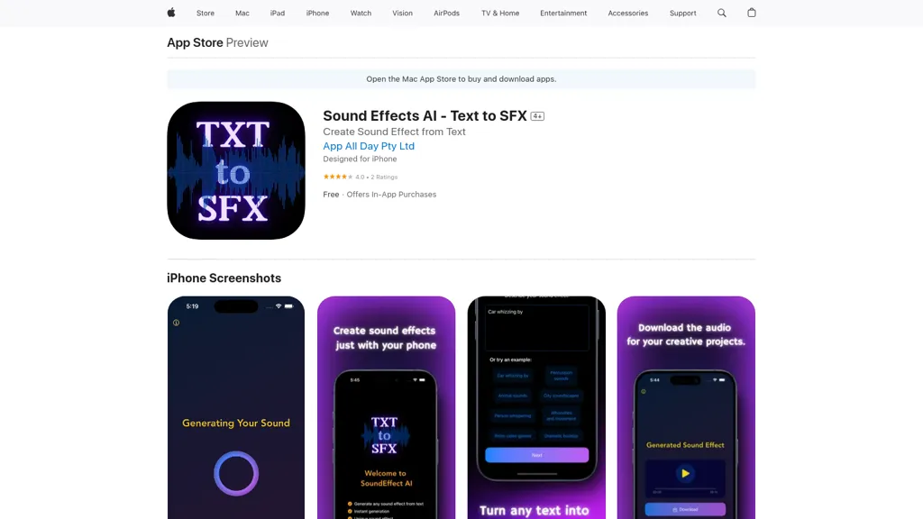 Sound Effects AI website