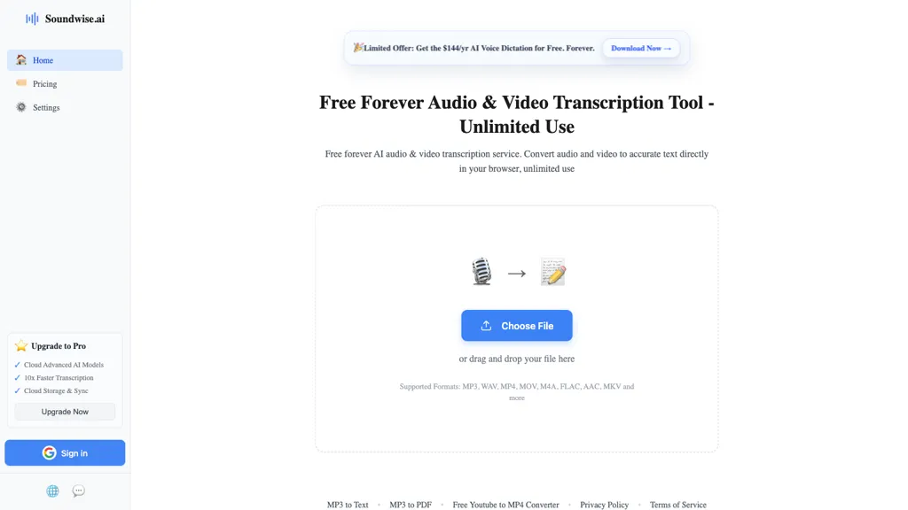 SoundWise.ai AI tool screenshot