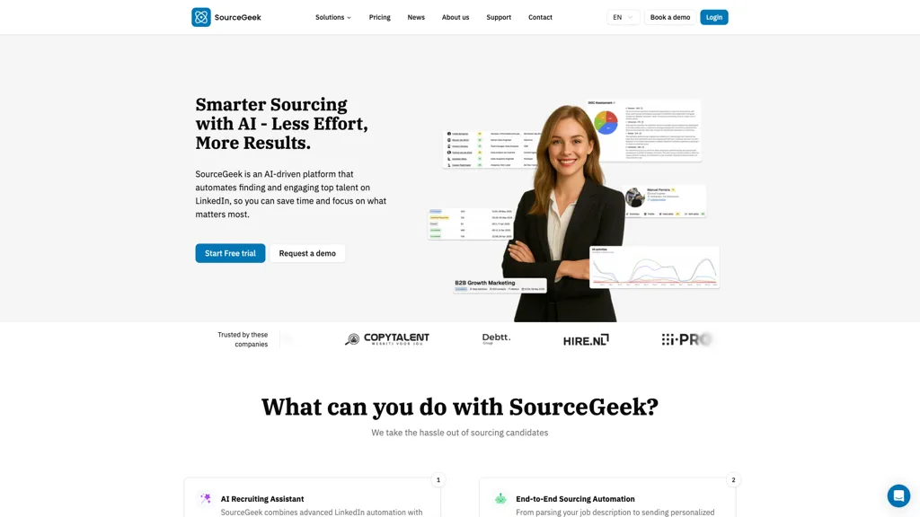 SourceGeek AI tool screenshot