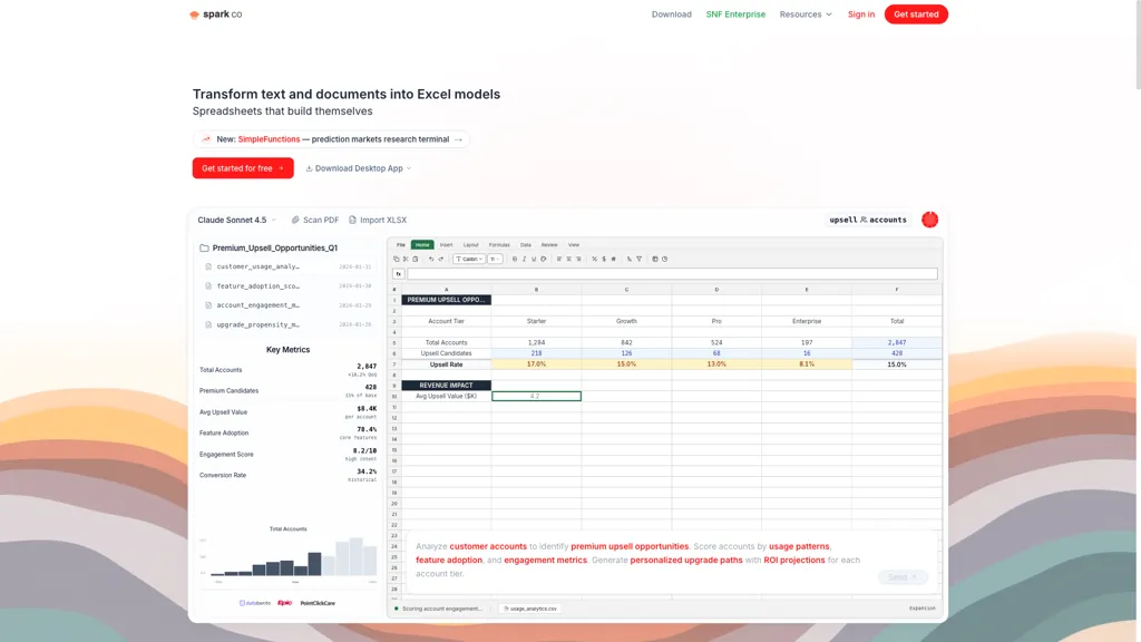 Sparkco AI Sheets AI tool screenshot