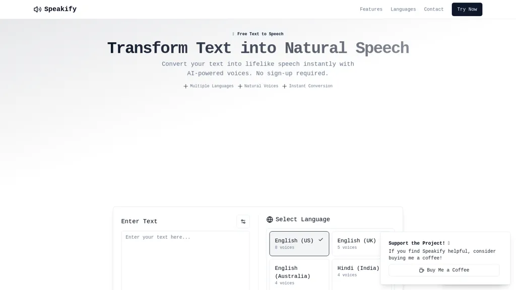 Speakify website