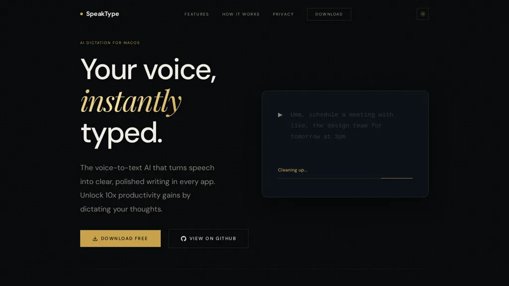 SpeakType AI tool screenshot