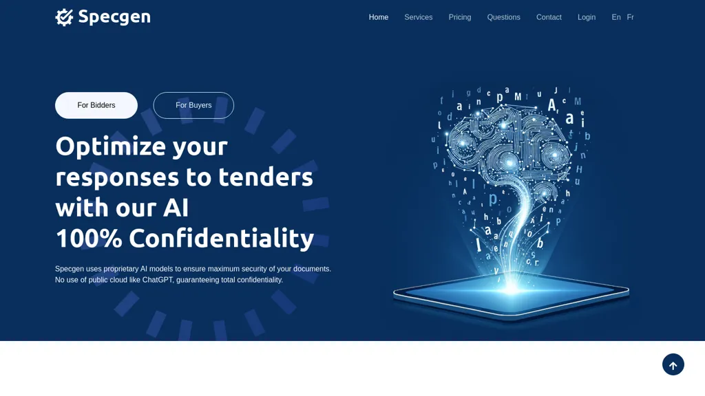 Specgen.ai website