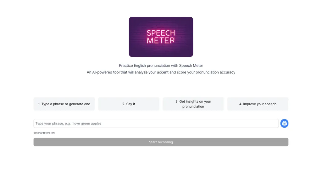 Speech Meter website