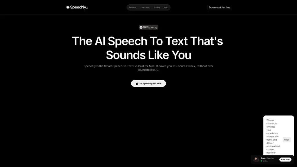 Speechly AI tool screenshot