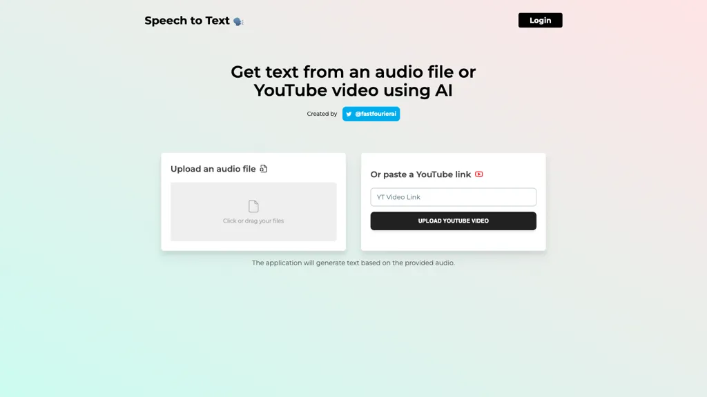 SpeechtoTextAI website