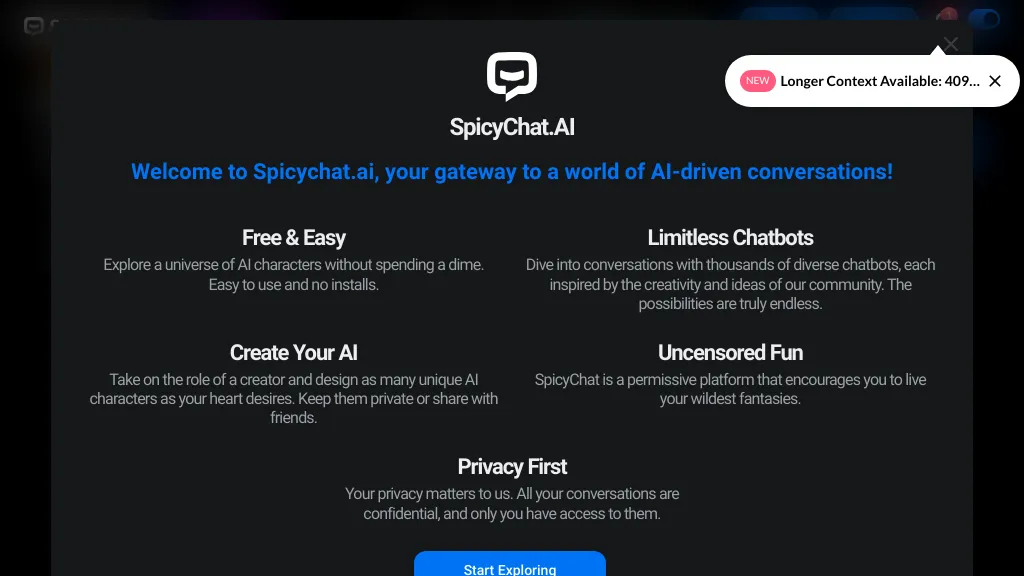 SpicyChat.ai website
