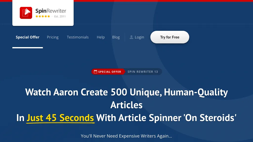 Spin Rewriter website