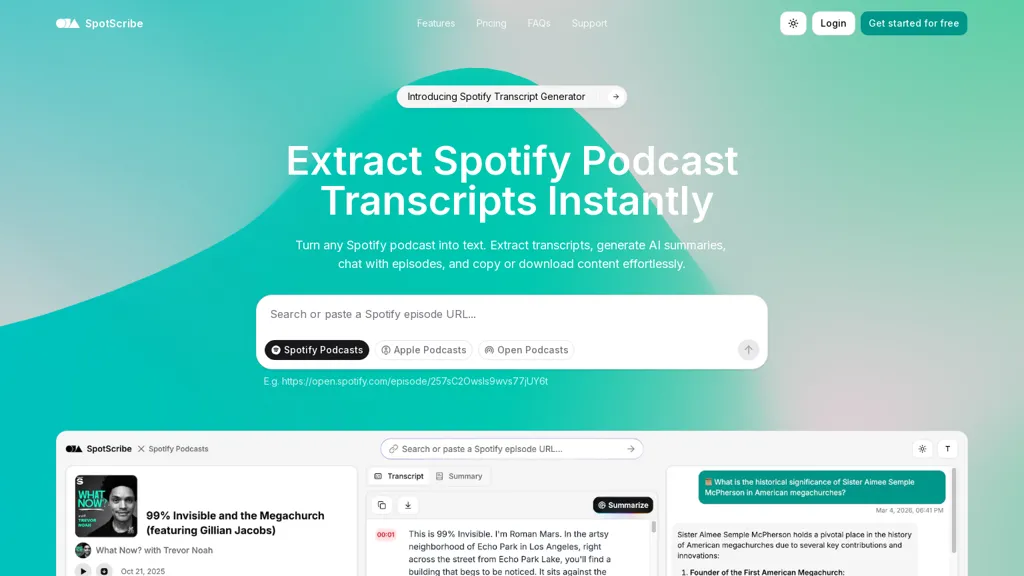 SpotScribe AI tool screenshot