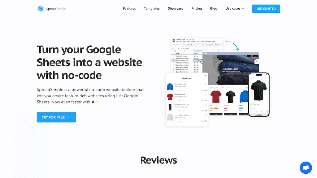 SpreadSimple website