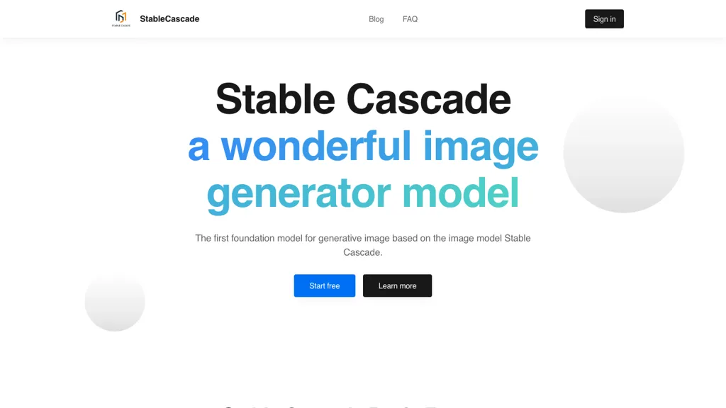 Stable Cascade website