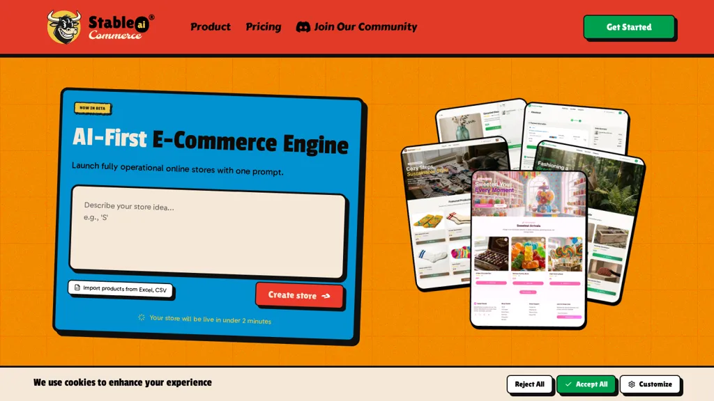 Stable Commerce AI tool screenshot