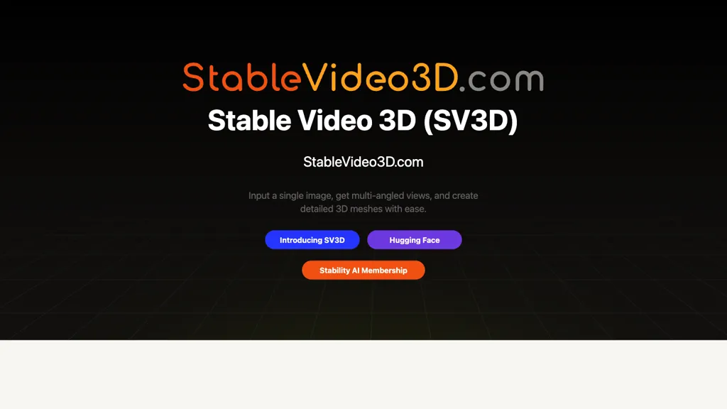 Stable Video 3D website