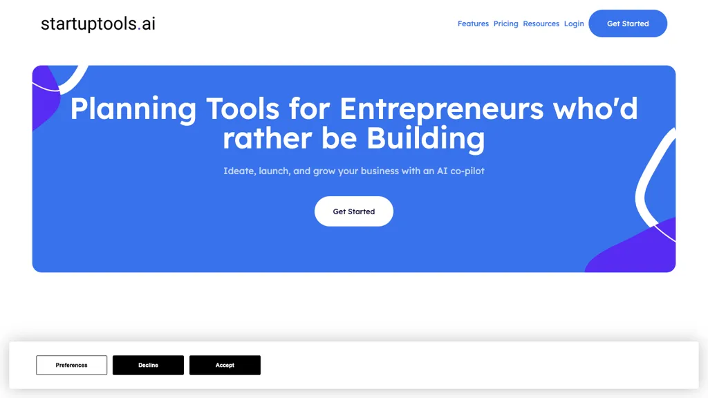 startuptools.ai website
