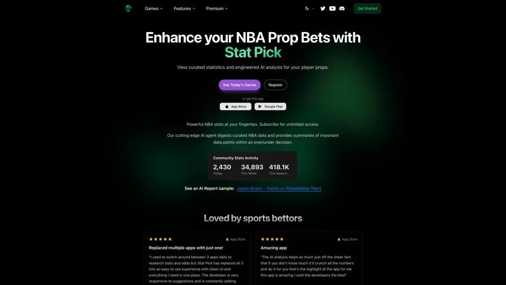 Stat Pick AI AI tool screenshot