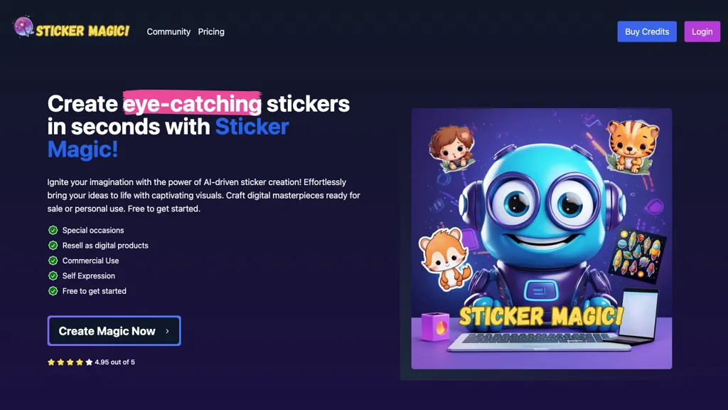 Sticker Magic website