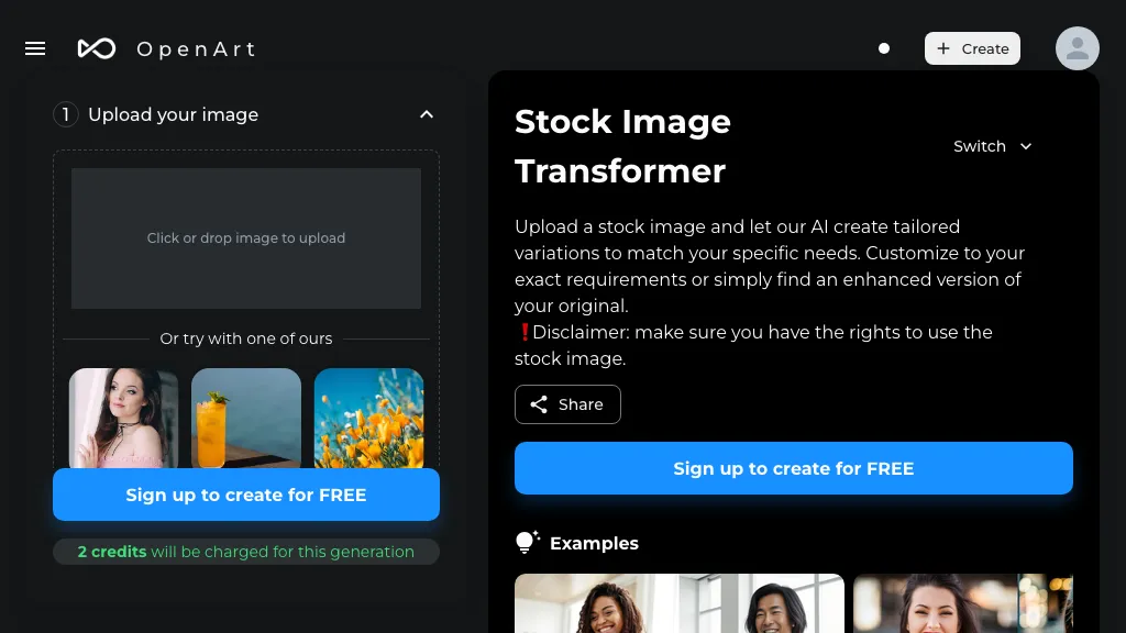 Stock Image Transformer website