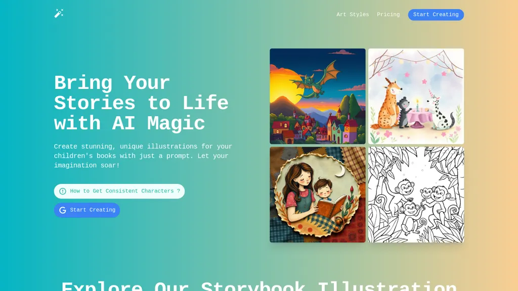 StoryArtAI website