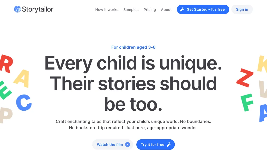 Storytailor website