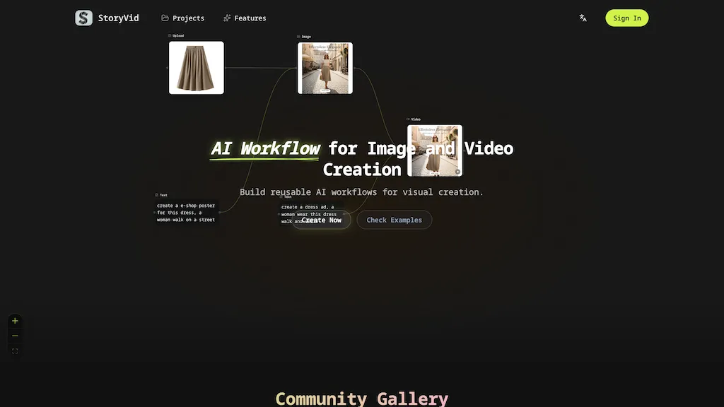 StoryVid AI tool screenshot