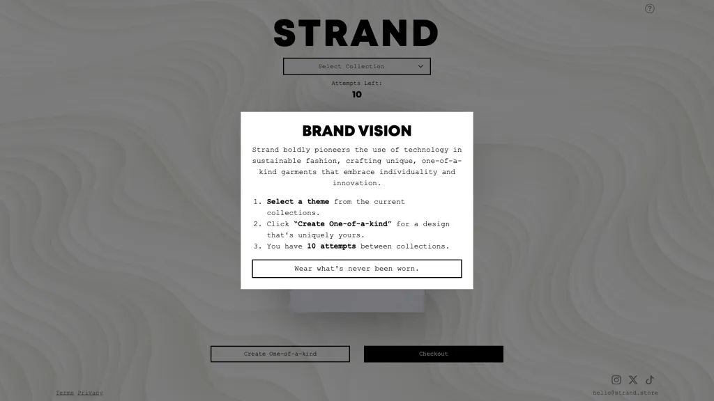 Strand Store website