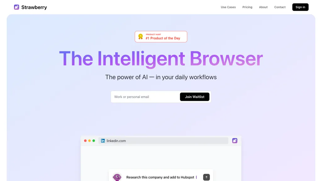 Strawberry Browser AI tool screenshot