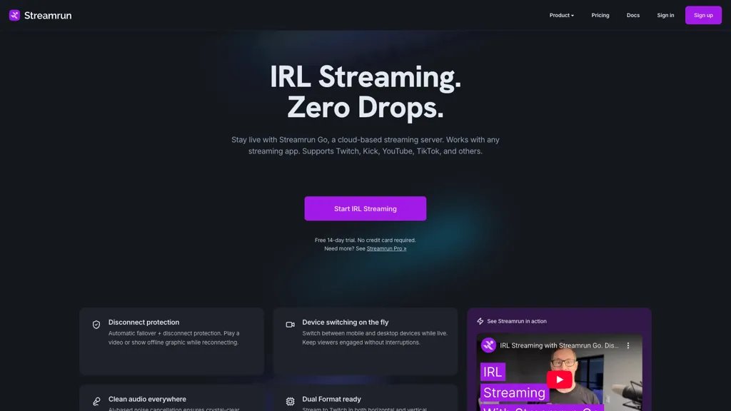 Streamrun AI tool screenshot