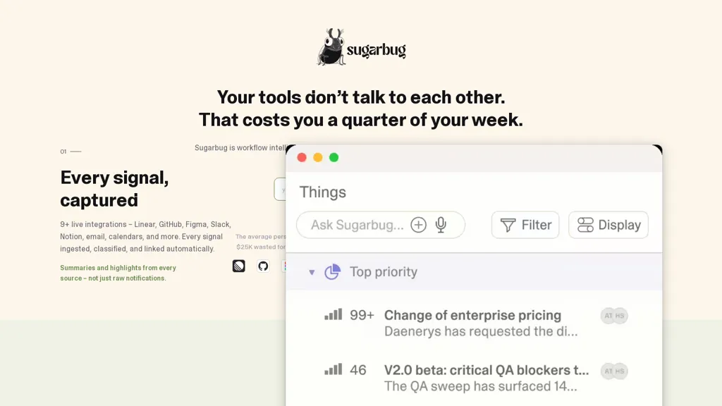 Sugarbug AI tool screenshot