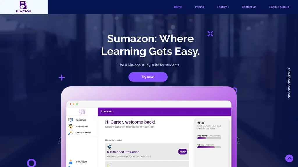 sumazon.com website