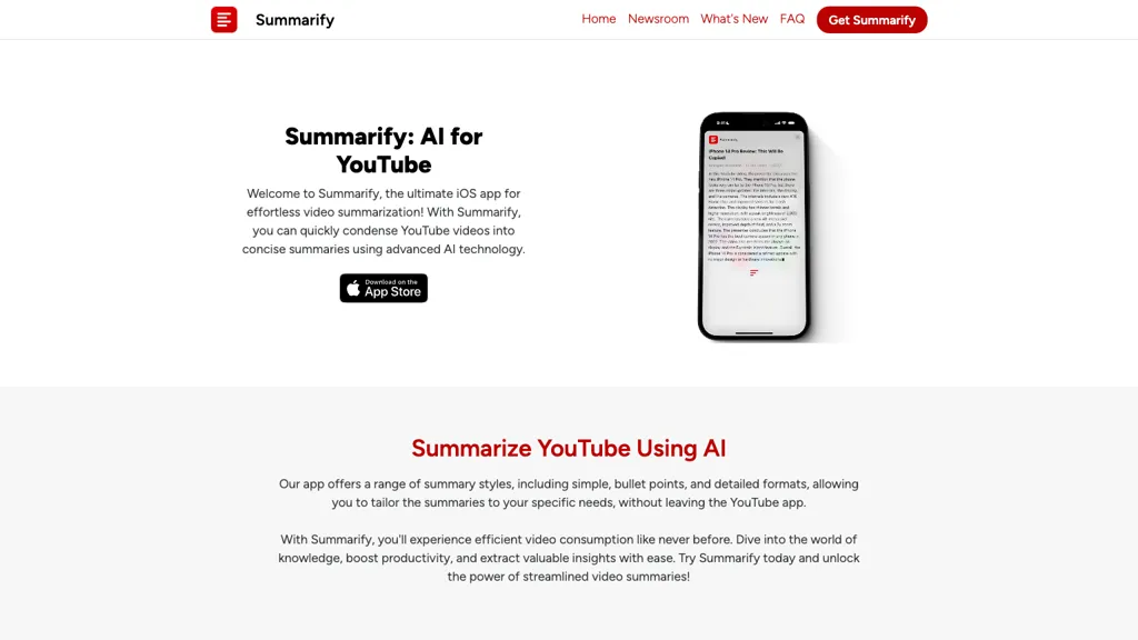 Summarify.app website