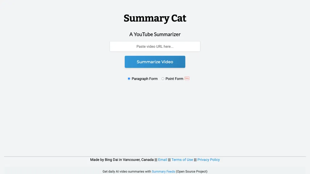 Summarycat website