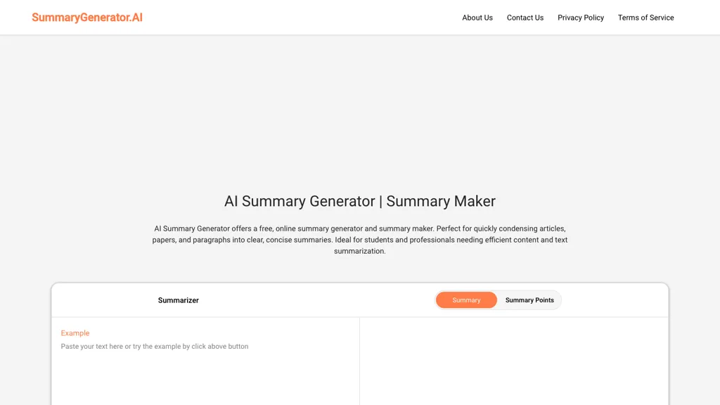 summarygenerator.ai website