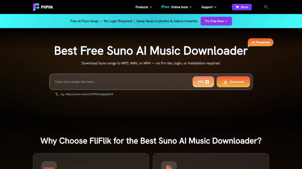 Suno Music Downloader AI tool screenshot