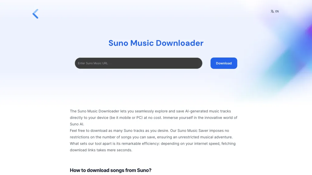 Suno Music Downloader website