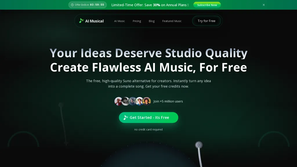 Suno AI Musical AI tool screenshot