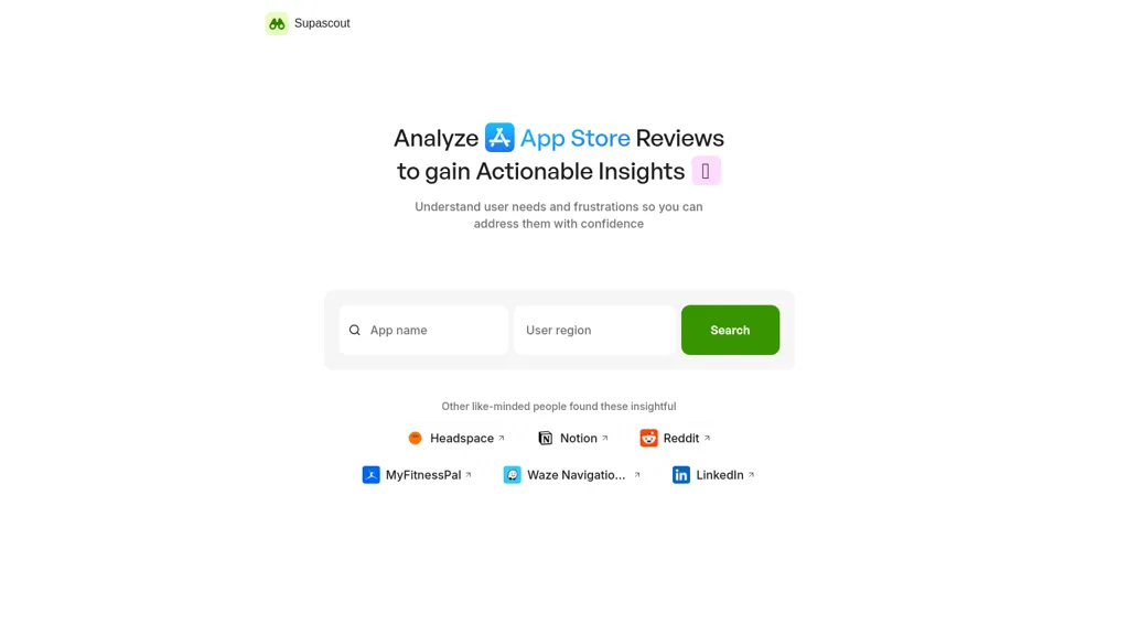 Supascout AI tool screenshot