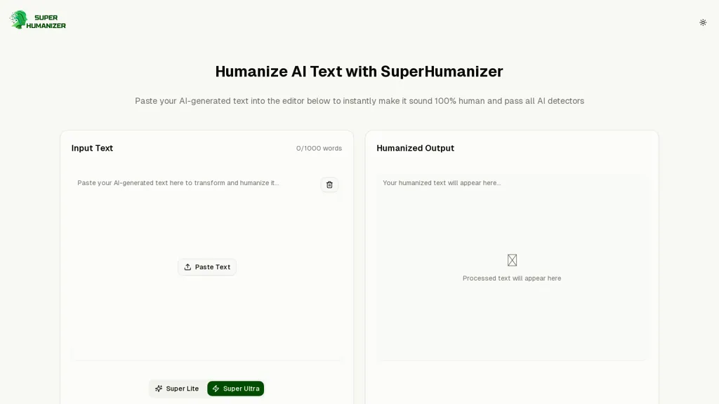 Super Humanizer AI AI tool screenshot