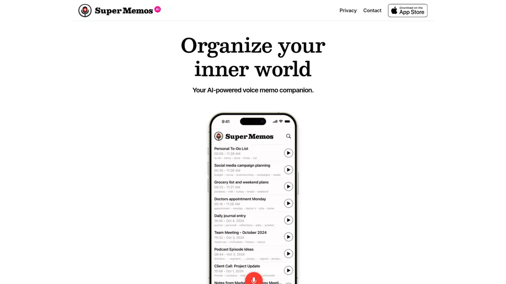 Super Memos AI website