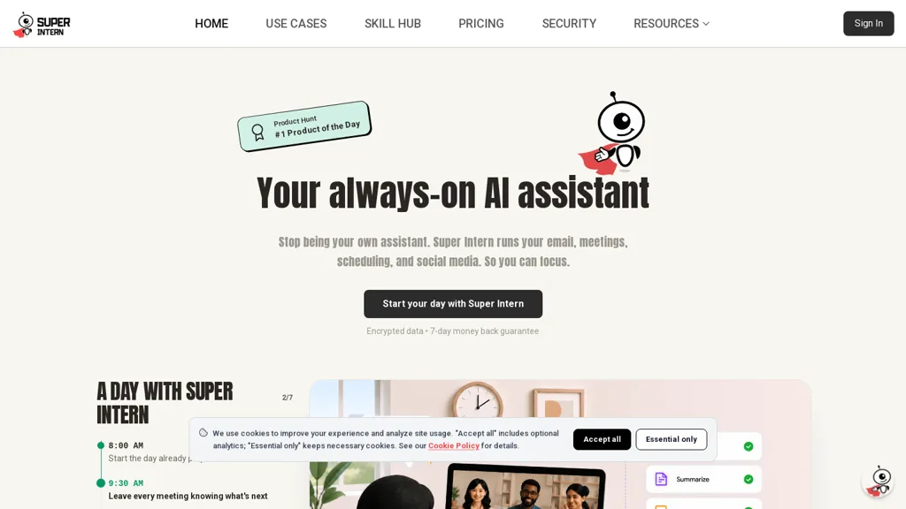 SuperIntern AI tool screenshot