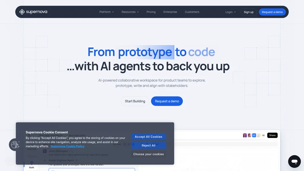 Supernova.io AI tool screenshot