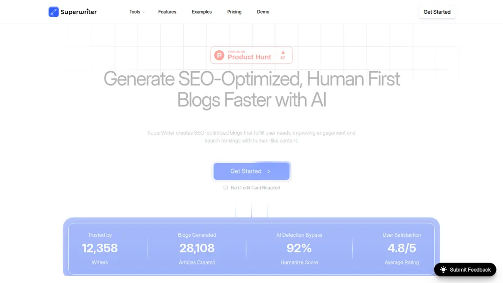 SuperWriter AI AI tool screenshot