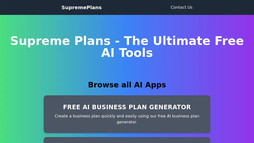 SupremePlans website